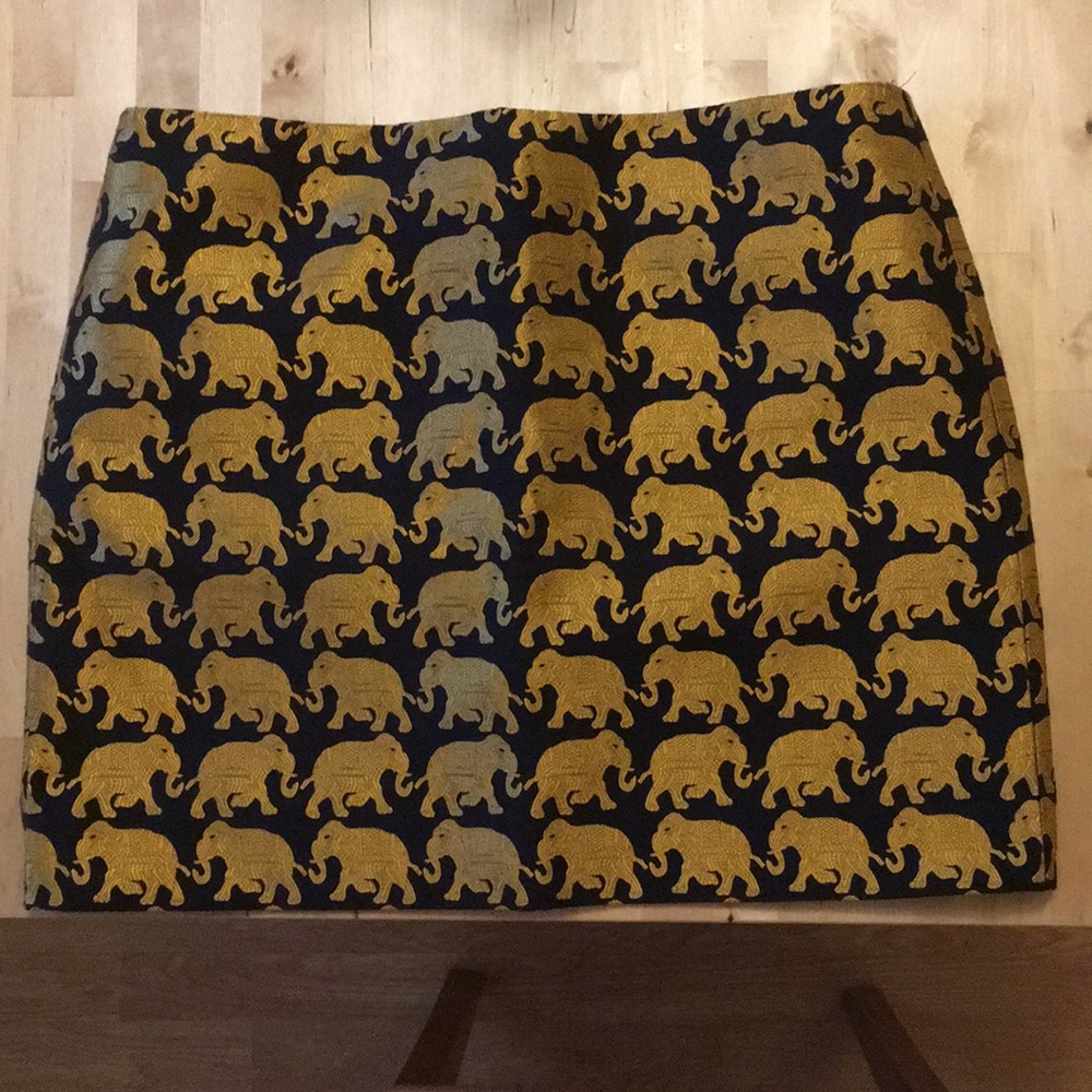 Elephant print J. Crew mini skirt